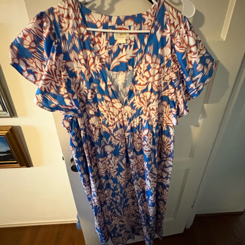 Anthropologie Maeve Vibrant Blue and Red Dress